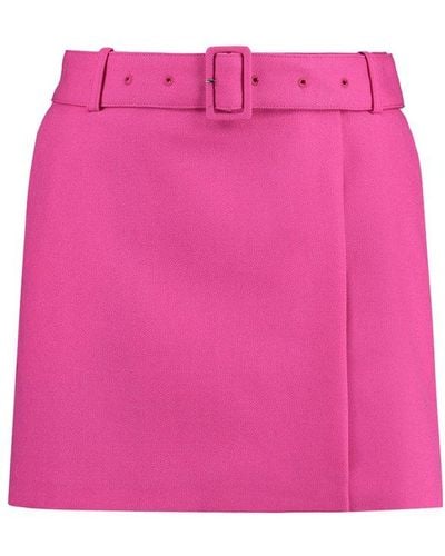 Ami Paris Wool Wrap Miniskirt - Pink