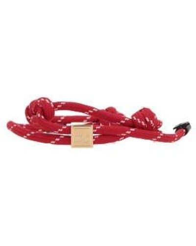 Miu Miu Logo-engraved Rope Bracelet - Red