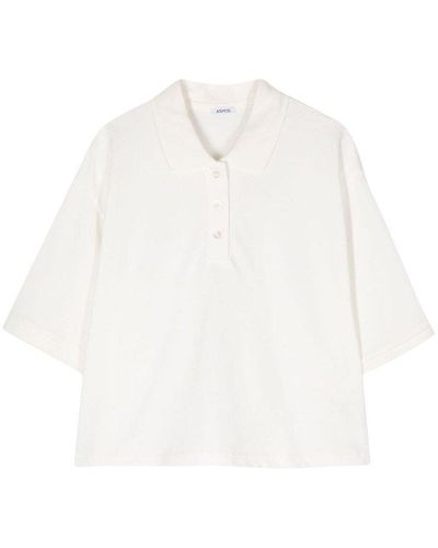 Aspesi Cropped Polo Shirt - White