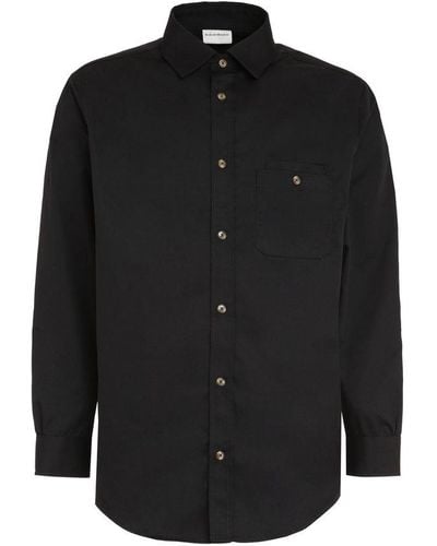 Drole de Monsieur Buttoned Long-sleeved Shirt - Black