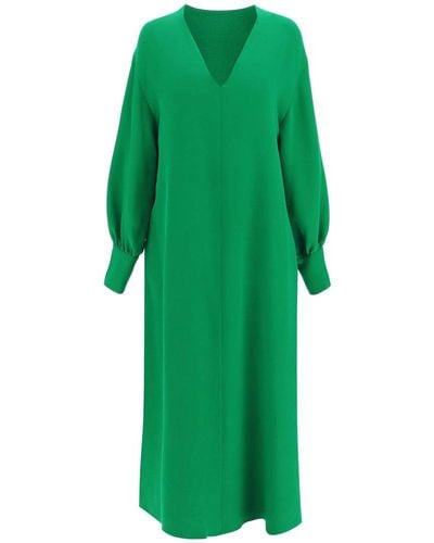 Valentino V-neck Long-sleeved Dress - Green