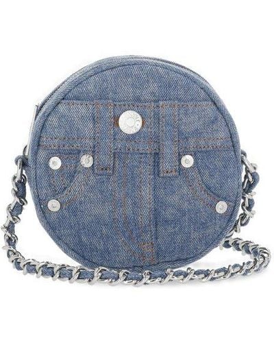 Moschino Jeans Mini Denim Crossbody Bag - Blue