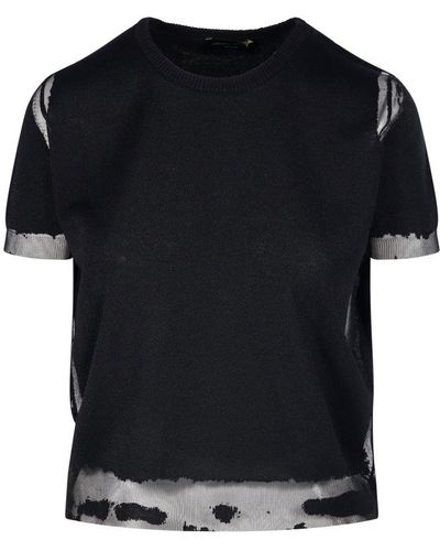 Roberto Collina Distressed Layered T-shirt - Black
