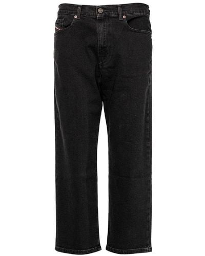 DIESEL High-waist Cropped Jeans - Black