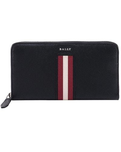 Bally Leather Closure With Zip Wallets - Black