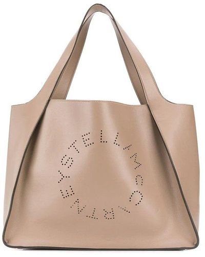 Stella McCartney Perforated Logo Tote Bag - Natural