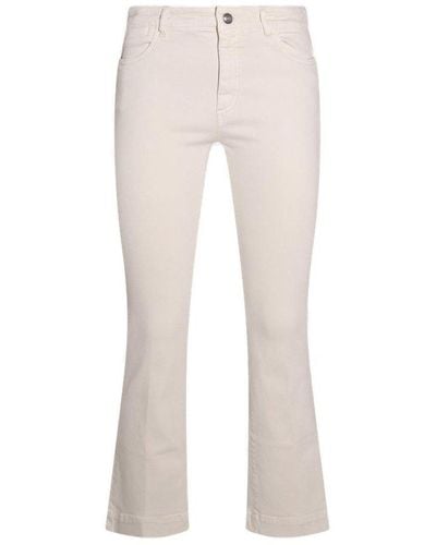 Sportmax Button Detailed Flared Jeans - Natural