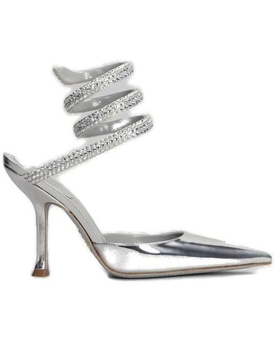 Rene Caovilla René Caovilla Cleo Pointed-toe Embellished Court Shoes - White