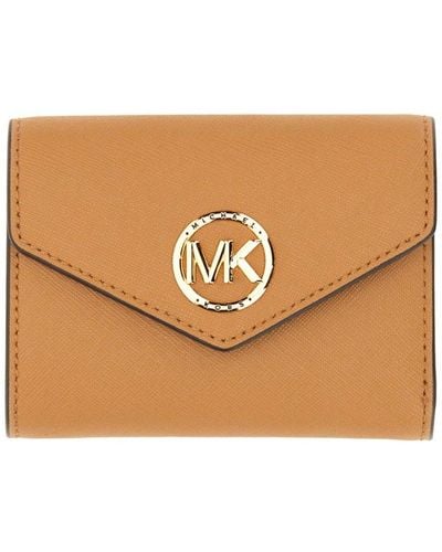 MICHAEL Michael Kors Carmen Medium Tri-fold Envelope Wallet - Brown