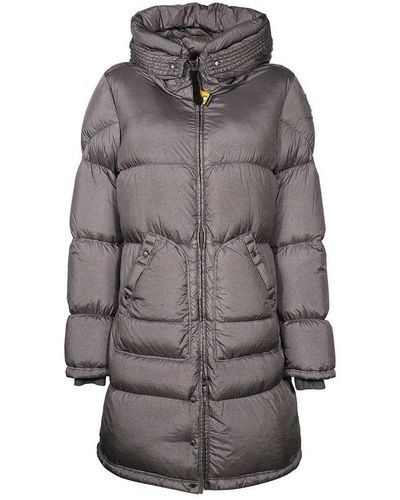 Parajumpers Angelica Long Hooded Down Coat - Gray