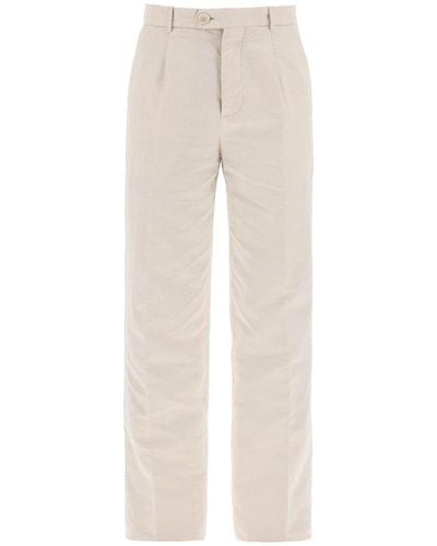 Brunello Cucinelli Pleated Tailored Trousers - Natural