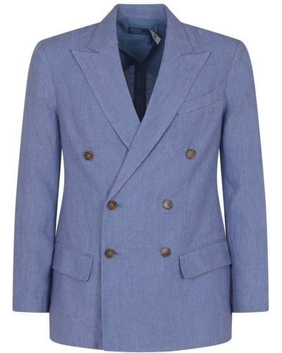 Polo Ralph Lauren Double Breasted Tailored Blazer - Blue