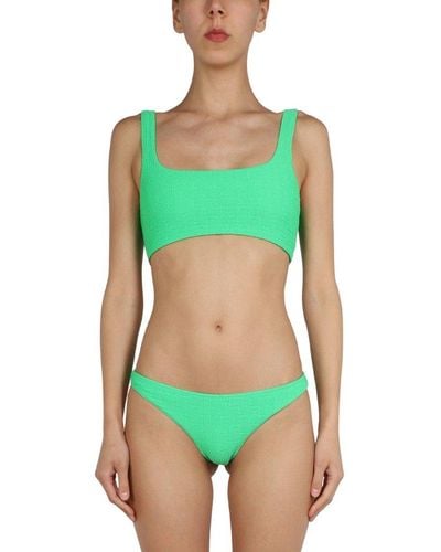 Alexander Wang Textured Logo Jersey Bikini Bottom - Green