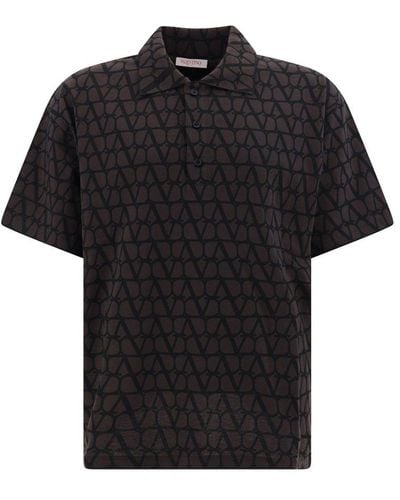 Valentino Toile Iconographe Printed Polo Shirt - Black