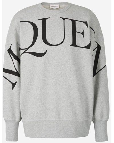 Alexander McQueen Logo Cotton Sweatshirt - Grey