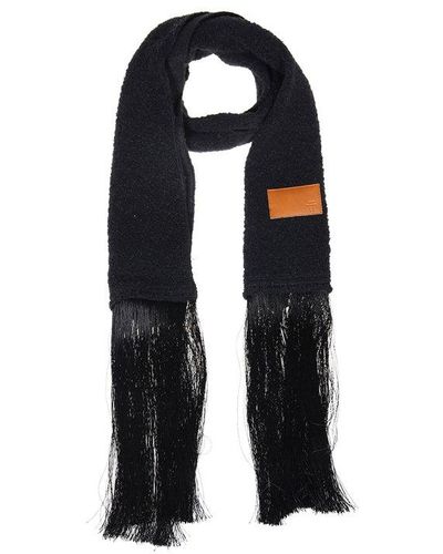 Forte Forte Logo Patch Fringed Scarf - Blue