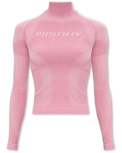 MISBHV Lycra Monogram T-Shirt Women Shortsleeves Brown in size:M