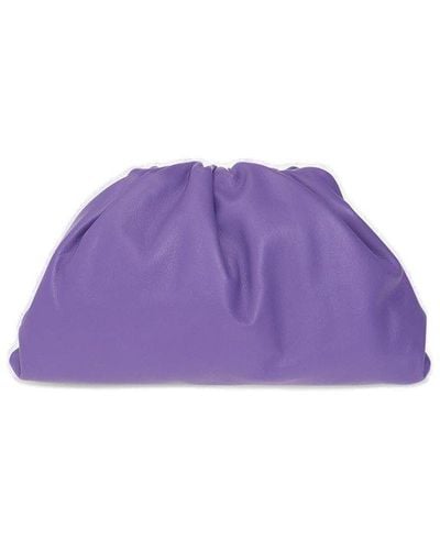 Bottega Veneta The Pouch Ruched Clutch Bag - Purple