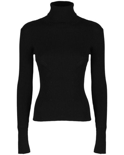 Moschino Turtleneck Knitted Sweater - Black