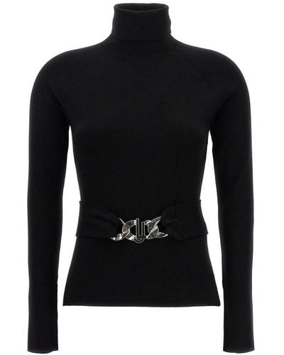 Liu Jo Turtleneck Belted-waist Sweater - Black