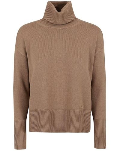 Valentino Vlogo Signature Turtleneck Long-sleeved Sweater - Brown