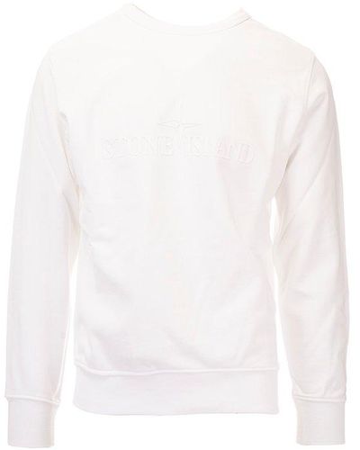 Stone Island Logo-printed Crewneck Sweatshirt - White