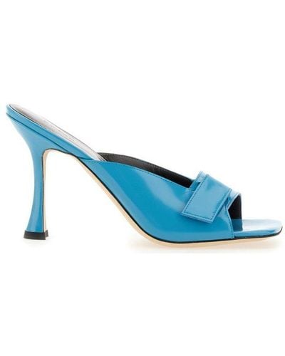BY FAR Squared-toe Stiletto Heel Sandals - Blue