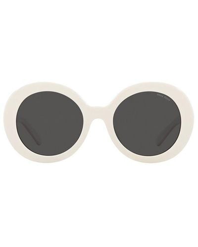 Miu Miu Mu 11ys White Sunglasses - Metallic