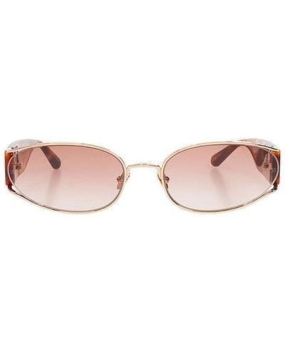 Dakota Flat Top Sunglasses in White by LINDA FARROW – LINDA FARROW