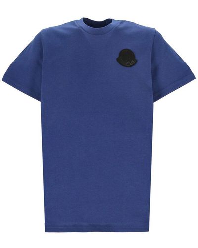 Moncler Logo Patch Crewneck T-shirt - Blue