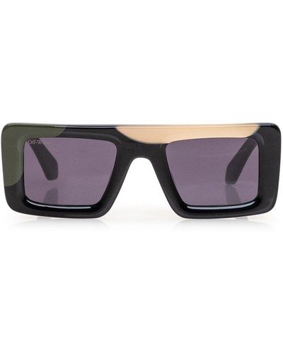 Off-White c/o Virgil Abloh Seattle Rectangular Frame Sunglasses - Grey