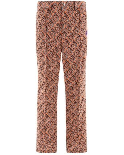 Needles Patterned Bootcut Trousers - Orange