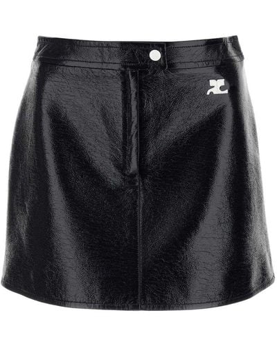 Courreges Reedition Logo Patch Mini Skirt - Black