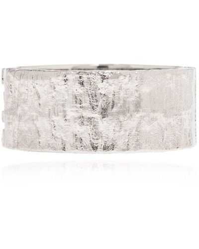 Fendi Ff Wide Band Ring - Metallic