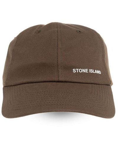 Stone Island Baseball Cap With Logo, - Brown