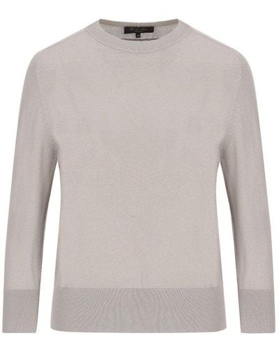 Loro Piana Long-sleeved Knitted Sweater - White