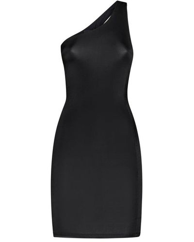 Louisa Ballou Heatwave Plunge Stretched Mini Dress - Black