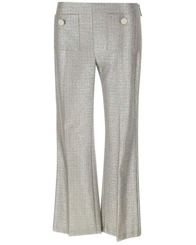 Elisabetta Franchi Flared Tweed Trousers - Grey