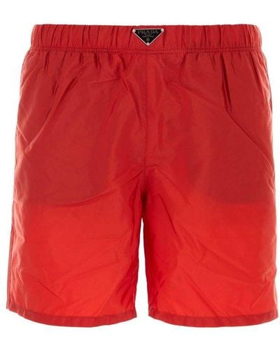 Prada Re-Nylon Swimming Shorts - Red