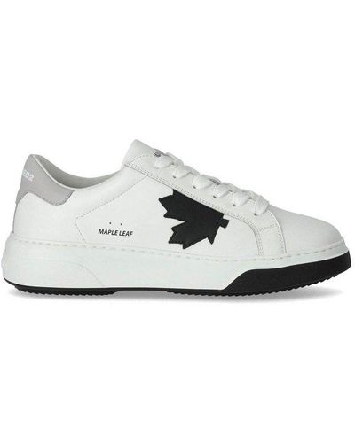 DSquared² Bumper Round Toe Lace-up Trainers - White