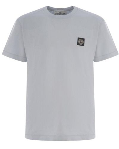 Stone Island Logo Patch Crewneck T-shirt - Grey