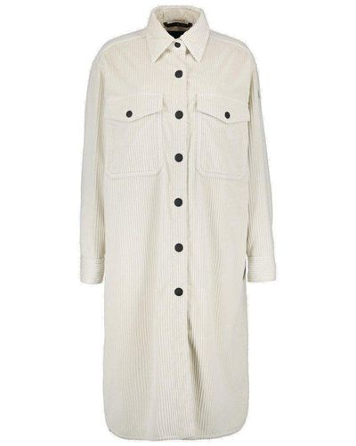 3 MONCLER GRENOBLE Vanay Corduroy Long Sleeved Shirt Jacket - White