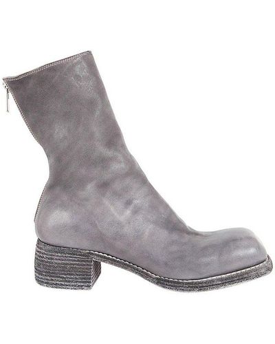 Guidi Back Zipped Mid Boots - Gray