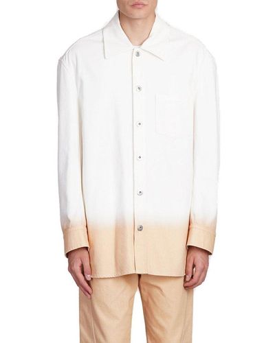 Lanvin Gradient Effect Curved Hem Shirt - White