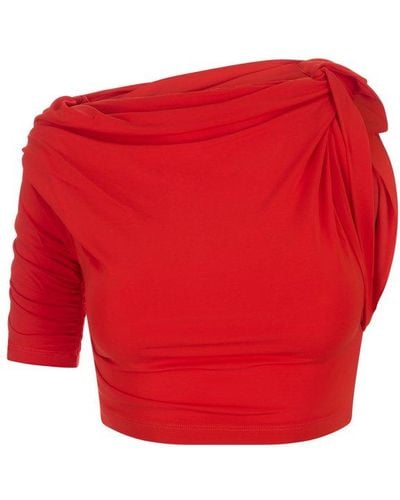 Jacquemus Draped Knot-detailed Top - Red