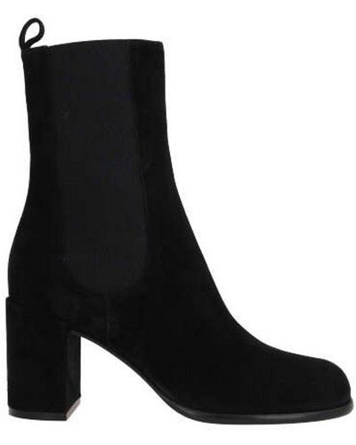 Sergio Rossi Square Toe Ankle Boots - Black