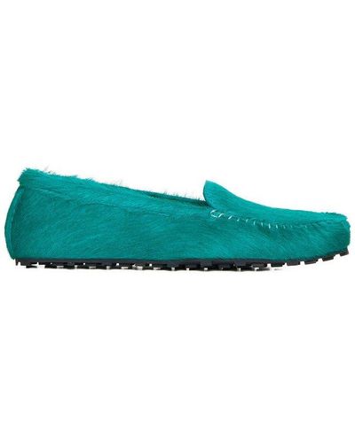 Marni Fluffy Slip-on Flat Shoes - Green