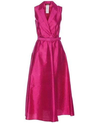 Max Mara Studio Belted Sleeveless Dress - Pink
