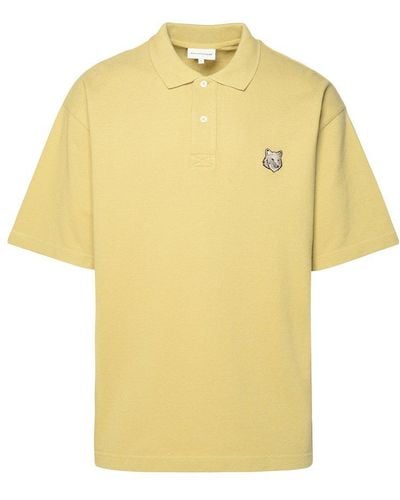 Maison Kitsuné Bold Fox Head Patch Oversized Polo Shirt - Yellow