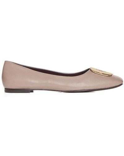 Tory Burch Double-t Slip-on Ballerina Shoes - Pink